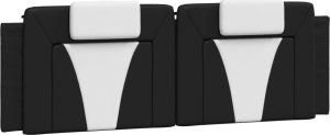vidaXL vidaXL Poduszka na wezgłowie, czarno-biała, 160 cm, sztuczna skóra 2