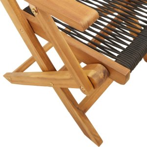 vidaXL Krzesła ogrodowe, 2 szt., czarne, akacja i polipropylen 10