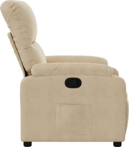 vidaXL vidaXL Rozkładany fotel, kremowy, obity mikrofibrą 7