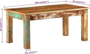vidaXL vidaXL Stolik kawowy, 100x55x45 cm, lite drewno z odzysku 6