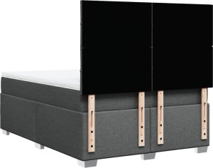 vidaXL Łóżko kontynentalne z materacem, ciemnoszara tkanina 160x200 cm 12