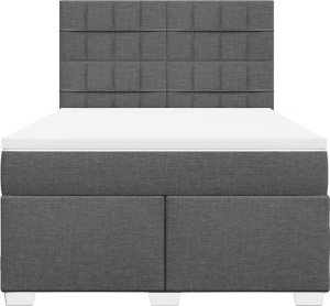 vidaXL Łóżko kontynentalne z materacem, ciemnoszara tkanina 160x200 cm 6