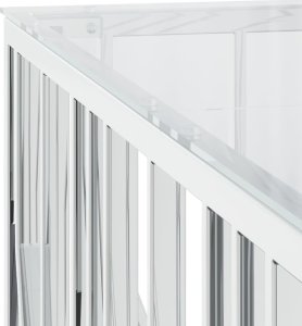 vidaXL Stolik kawowy, 100x100x50 cm, stal nierdzewna i szkło 4