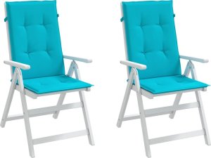 vidaXL Poduszki na krzesła z wysokim oparciem, 2 szt., turkusowe 4