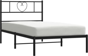vidaXL vidaXL Metalowa rama łóżka z wezgłowiem, czarna, 75x190 cm 3