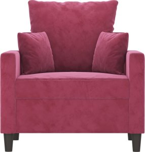 vidaXL vidaXL Fotel, winna czerwień, 60 cm, obity aksamitem 3