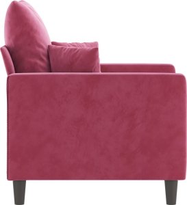 vidaXL vidaXL Fotel, winna czerwień, 60 cm, obity aksamitem 4