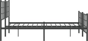 vidaXL vidaXL Metalowa rama łóżka z wezgłowiem i zanóżkiem, czarna, 135x190cm 6