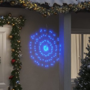 vidaXL Ozdoby świąteczne ze 140 lampkami LED, 4 szt, niebieskie, 17 cm 1