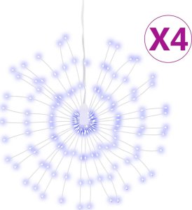 vidaXL Ozdoby świąteczne ze 140 lampkami LED, 4 szt, niebieskie, 17 cm 2