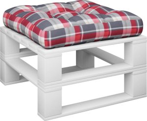 vidaXL vidaXL Poduszka na paletę, czerwona krata, 58x58x10 cm, tkanina 3