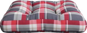 vidaXL vidaXL Poduszka na paletę, czerwona krata, 58x58x10 cm, tkanina 4
