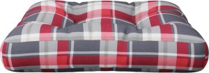 vidaXL vidaXL Poduszka na paletę, czerwona krata, 58x58x10 cm, tkanina 5