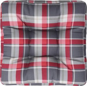 vidaXL vidaXL Poduszka na paletę, czerwona krata, 58x58x10 cm, tkanina 6