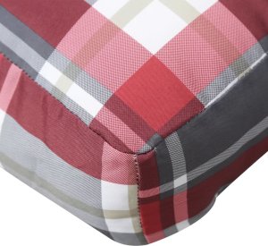 vidaXL vidaXL Poduszka na paletę, czerwona krata, 58x58x10 cm, tkanina 8