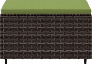 vidaXL Podnóżek ogrodowy z poduszką, brązowy, polirattan 4