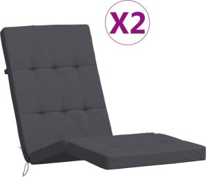 vidaXL Poduszki na leżaki, 2 szt., antracytowe, tkanina Oxford 2