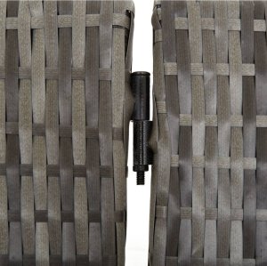 vidaXL Parawan 6-panelowy, szary, polirattan 7