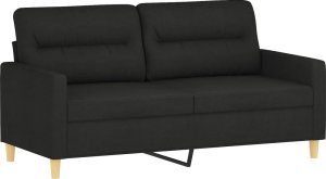 vidaXL Sofa 2-osobowa, czarna, 140 cm, tapicerowana tkaniną 2