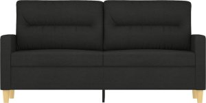 vidaXL Sofa 2-osobowa, czarna, 140 cm, tapicerowana tkaniną 3