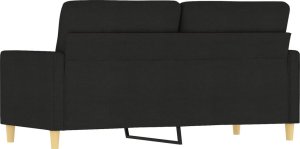 vidaXL Sofa 2-osobowa, czarna, 140 cm, tapicerowana tkaniną 5