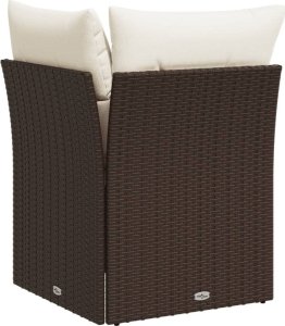 vidaXL Narożny moduł sofy z poduszkami, brązowy, polirattan 6