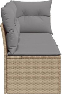 vidaXL Sofa ogrodowa z poduszkami, 3-osobowa, beż, polirattan 5