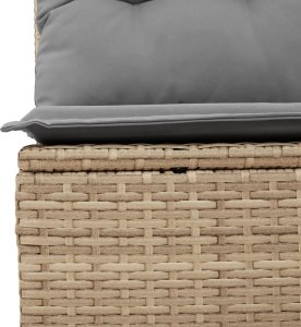 vidaXL Sofa ogrodowa z poduszkami, 3-osobowa, beż, polirattan 7