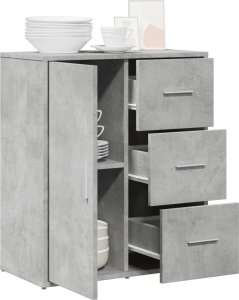 vidaXL Szafka, szarość betonu, 60x31x70 cm, materiał drewnopochodny 4