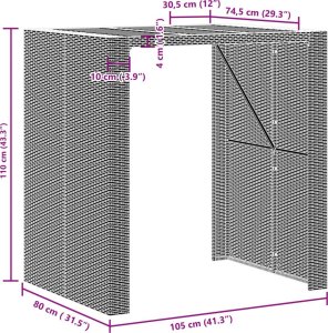 vidaXL Ogrodowy stół barowy z akacjowym blatem, czarny, 105x80x110 cm 11