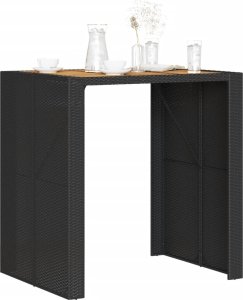 vidaXL Ogrodowy stół barowy z akacjowym blatem, czarny, 105x80x110 cm 4