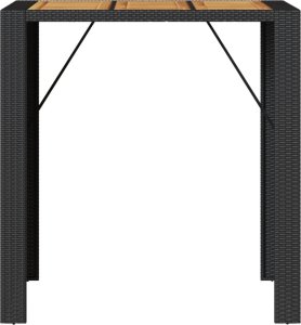 vidaXL Ogrodowy stół barowy z akacjowym blatem, czarny, 105x80x110 cm 5