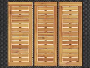 vidaXL Ogrodowy stół barowy z akacjowym blatem, czarny, 105x80x110 cm 8