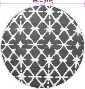 vidaXL vidaXL Dywan na zewnątrz, niebiesko-biały, 120 cm, PP 6