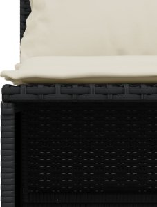 vidaXL 4-cz. zestaw wypoczynkowy do ogrodu, poduszki, czarny rattan PE 6