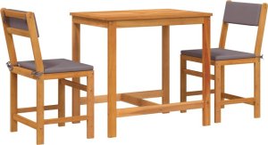 vidaXL vidaXL 3-cz. zestaw mebli na balkon, z poduszkami, drewno akacjowe 2