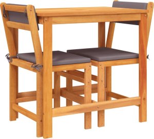 vidaXL vidaXL 3-cz. zestaw mebli na balkon, z poduszkami, drewno akacjowe 8