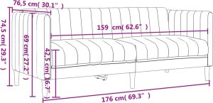 vidaXL vidaXL Sofa 2-osobowa, ciemnobrązowa, tapicerowana tkaniną 9