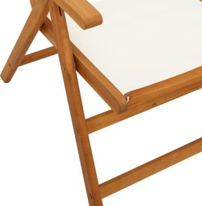 vidaXL Krzesła ogrodowe, 2 szt., kremowe, drewno akacjowe i tkanina 10