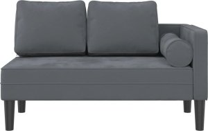 vidaXL Szezlong z poduszkami, ciemnoszary, tapicerowany aksamitem 3
