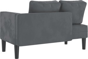 vidaXL Szezlong z poduszkami, ciemnoszary, tapicerowany aksamitem 5