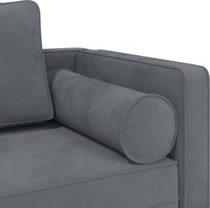 vidaXL Szezlong z poduszkami, ciemnoszary, tapicerowany aksamitem 6