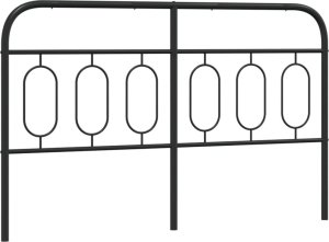 vidaXL vidaXL Metalowe wezgłowie, czarne, 137 cm 2