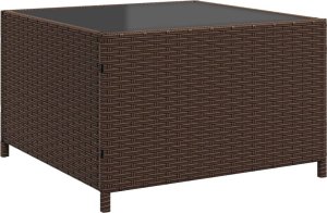 vidaXL Narożnik ogrodowy z poduszkami i stolikiem, rattan PE, brązowy 8