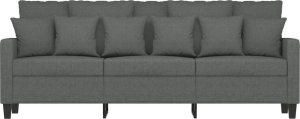 vidaXL vidaXL Sofa 3-osobowa, ciemnoszara, 180 cm, tapicerowana tkaniną 3