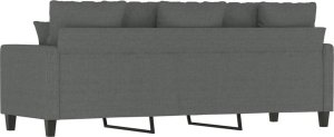 vidaXL vidaXL Sofa 3-osobowa, ciemnoszara, 180 cm, tapicerowana tkaniną 5
