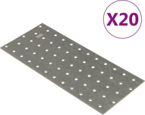 vidaXL vidaXL Płytki perforowane, 40 szt., 2 mm, 240x100 mm, stal ocynkowana 1