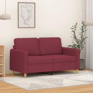 vidaXL vidaXL Sofa 2-osobowa, winna czerwień, 120 cm, tapicerowana tkaniną 1