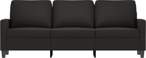 vidaXL Sofa 3-osobowa, czarny, 180 cm, tapicerowana aksamitem 3