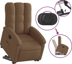 vidaXL vidaXL Podnoszony fotel masujący, elektryczny, rozkładany, brązowy 5